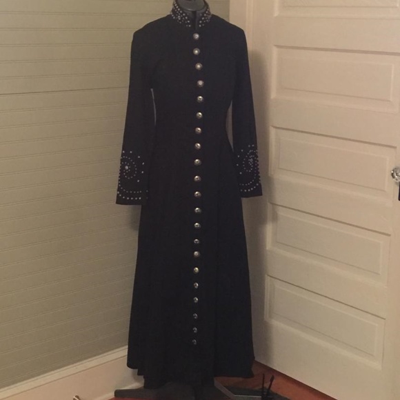 black denim duster coat